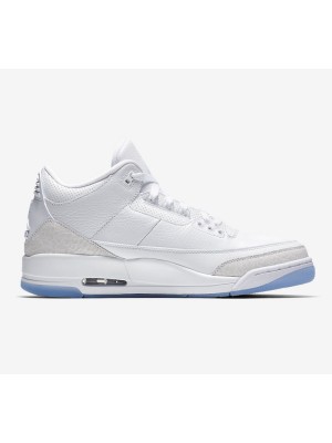 Limited Edition Air Jordan 3 Retro Triple White Classic All-White Casual Sneakers 136064-111