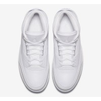 Limited Edition Air Jordan 3 Retro Triple White Classic All-White Casual Sneakers 136064-111