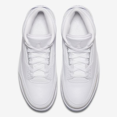 Limited Edition Air Jordan 3 Retro Triple White Classic All-White Casual Sneakers 136064-111