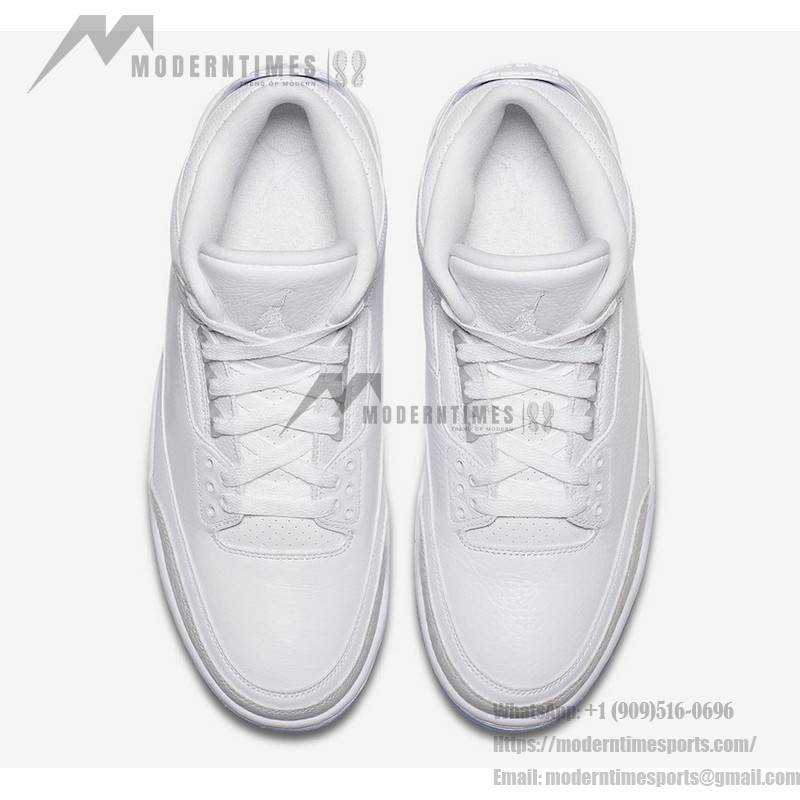 Limited Edition Air Jordan 3 Retro Triple White Classic All-White Casual Sneakers 136064-111