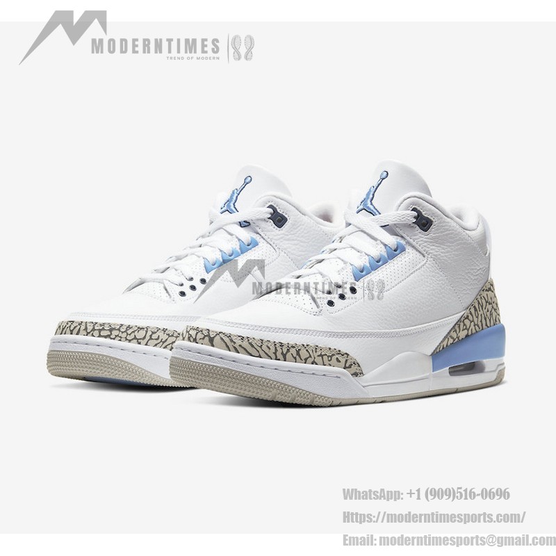 Air Jordan 3 Retro "UNC" North Carolina Blue Classic Casual Sneakers