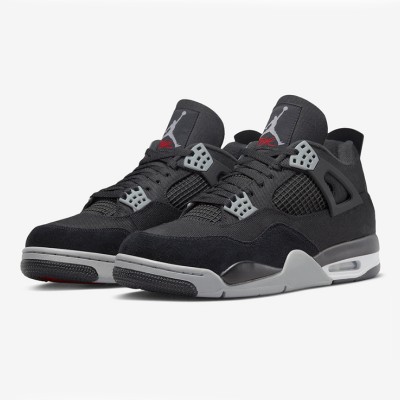 Air Jordan 4 "Black Canvas" DH7138-006 - Sleek Black Canvas Design, Iconic Style