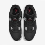 Side view of the Air Jordan 4 "Black Canvas" DH7138-006 sneaker in black and gray