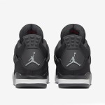 Side view of the Air Jordan 4 "Black Canvas" DH7138-006 sneaker in black and gray