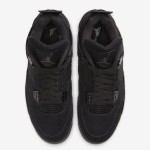 Side view of the Air Jordan 4 "Black Cat" all-black classic sneaker