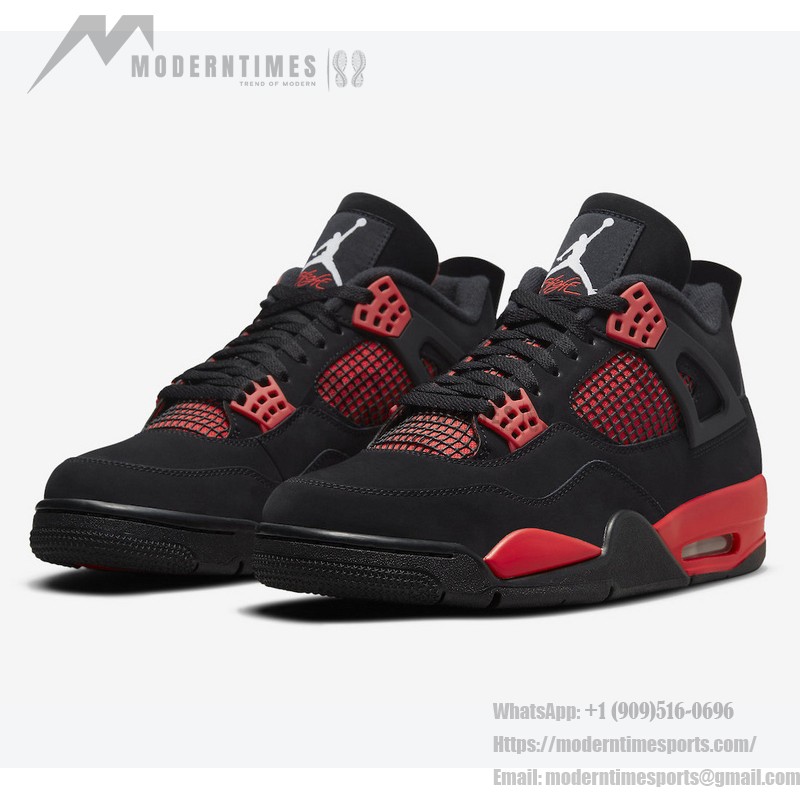 Air Jordan 4 Retro Red Thunder CT8527-016 スニーカー - 大胆な赤黒デザイン