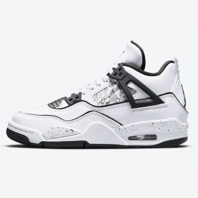 Men's Air Jordan 4 Retro 'DIY' DC4101-100 - Customizable White and Black Sneakers with Ultimate Comfort and Style