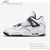 Women's Air Jordan 4 Retro 'DIY' DC4101-100 - Customizable White and Black Sneakers with Ultimate Comfort and Style