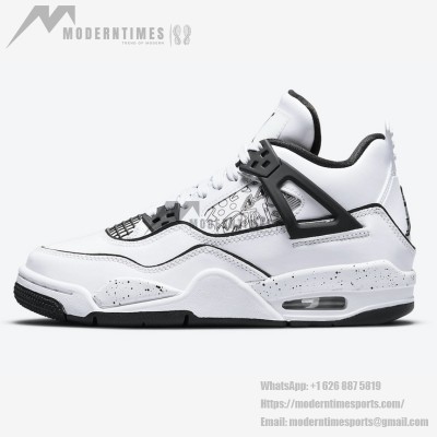 Women's Air Jordan 4 Retro 'DIY' DC4101-100 - Customizable White and Black Sneakers with Ultimate Comfort and Style