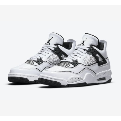 Women's Air Jordan 4 Retro 'DIY' DC4101-100 - Customizable White and Black Sneakers with Ultimate Comfort and Style