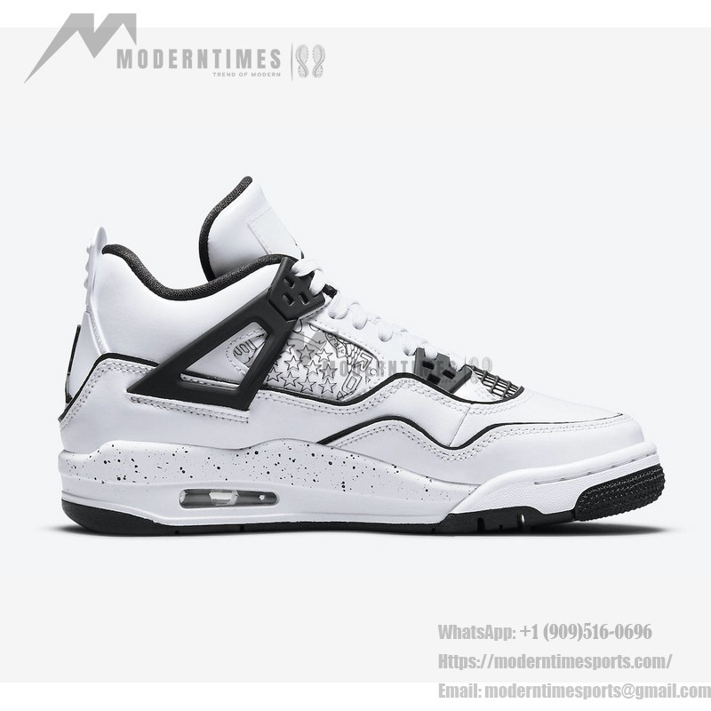 Women's Air Jordan 4 Retro 'DIY' DC4101-100 Customizable White and Black Sneakers with Ultimate Comfort