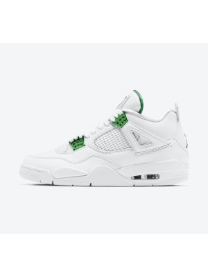 Air Jordan 4 Green Metallic CT8527-113 - Classic White and Green Metallic Sneakers