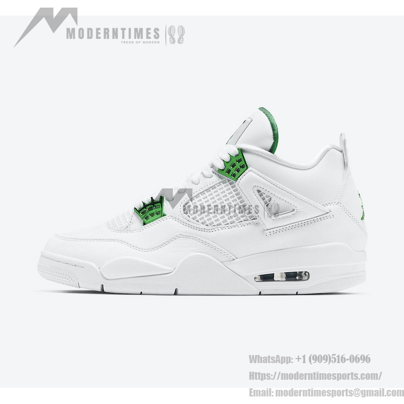 Air Jordan 4 Green Metallic CT8527-113 - Classic White and Green Sneakers