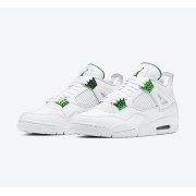 Air Jordan 4 Green Metallic CT8527-113 - Classic White and Green Metallic Sneakers