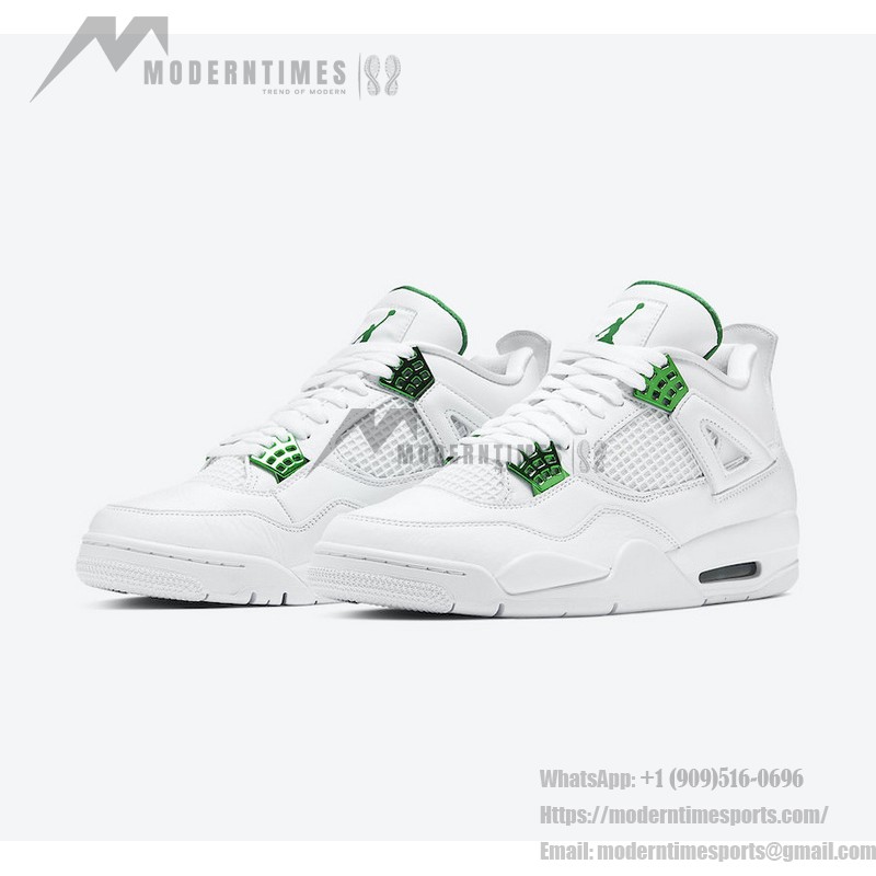 Air Jordan 4 Green Metallic CT8527-113 - Classic White and Green Sneakers