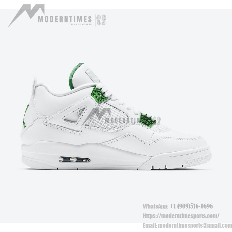 Air Jordan 4 Green Metallic CT8527-113 - Classic White and Green Sneakers