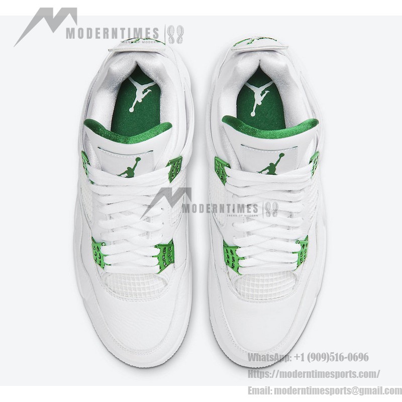 Air Jordan 4 Green Metallic CT8527-113 - Classic White and Green Sneakers