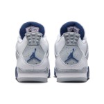 Air Jordan 4 Retro Midnight Navy sneaker with white leather and navy accents