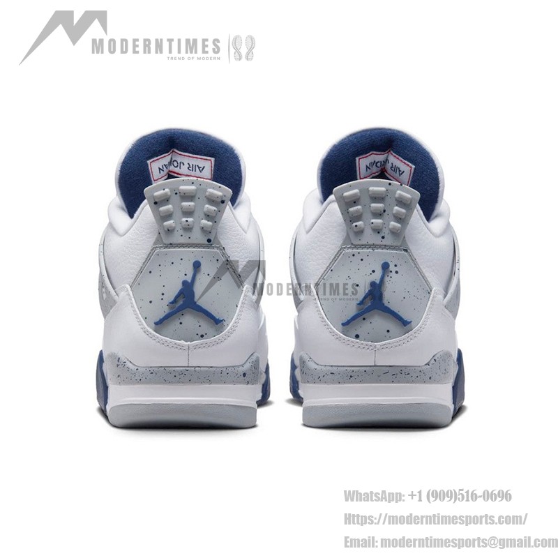 Air Jordan 4 Retro Midnight Navy sneaker with white leather and navy accents