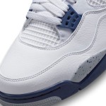 Air Jordan 4 Retro Midnight Navy sneaker with white leather and navy accents