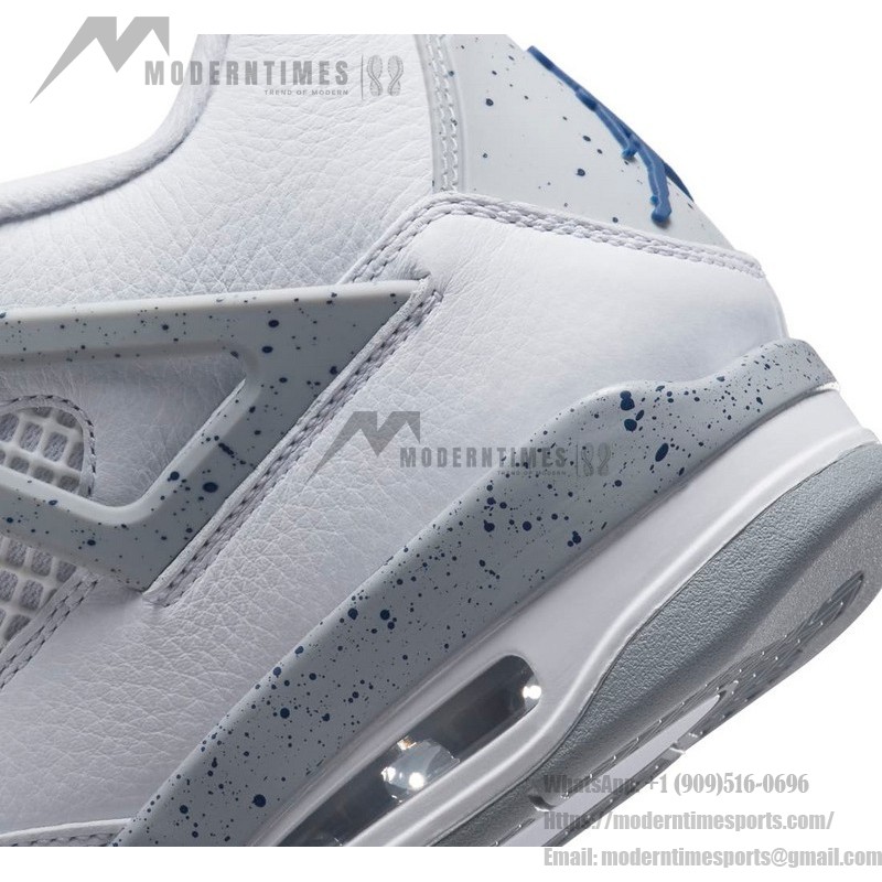 Air Jordan 4 Retro Midnight Navy sneaker with white leather and navy accents