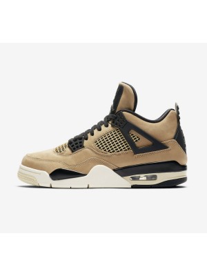 Air Jordan 4 "Mushroom" AQ9129-200 - Elegant Beige and Black Design, Iconic Streetwear Sneaker