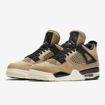 Side view of the Air Jordan 4 "Mushroom" AQ9129-200 sneaker in beige and black