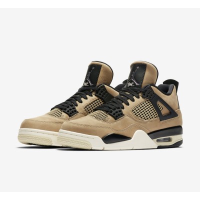 Air Jordan 4 "Mushroom" AQ9129-200 - Elegant Beige and Black Design, Iconic Streetwear Sneaker