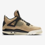 Side view of the Air Jordan 4 "Mushroom" AQ9129-200 sneaker in beige and black