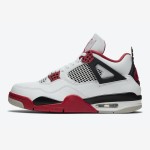 Air Jordan 4 Retro 'Fire Red' DC7770-160 Iconic White and Red Sneakers with Ultimate Comfort