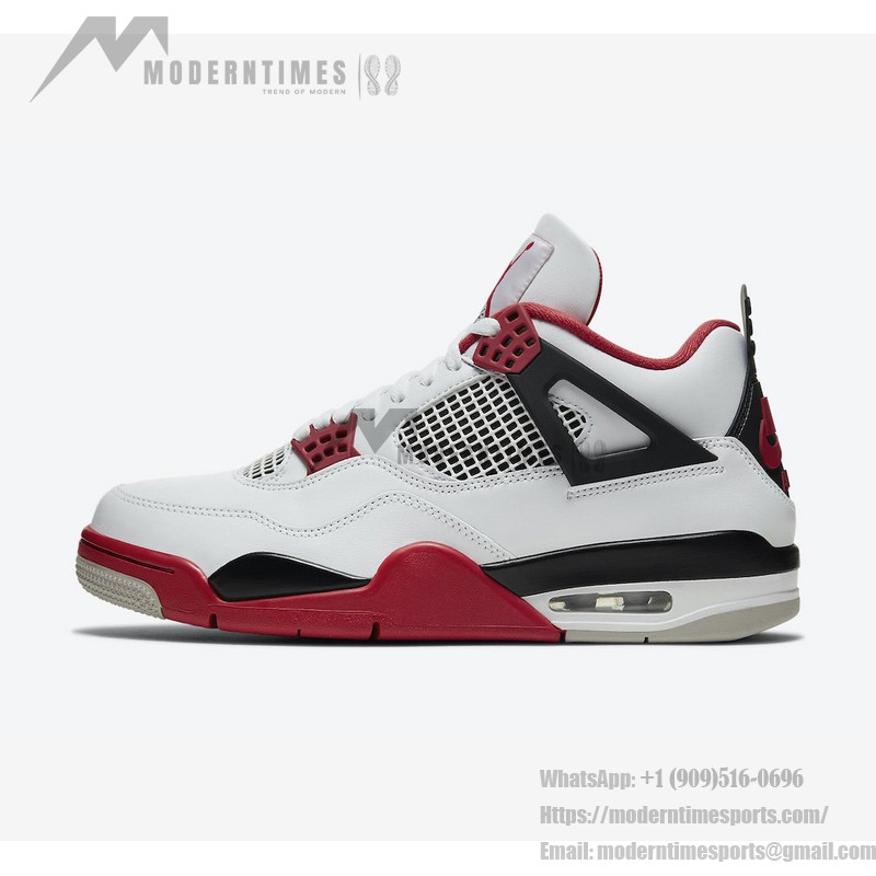 Air Jordan 4 Retro 'Fire Red' DC7770-160 Iconic White and Red Sneakers with Ultimate Comfort