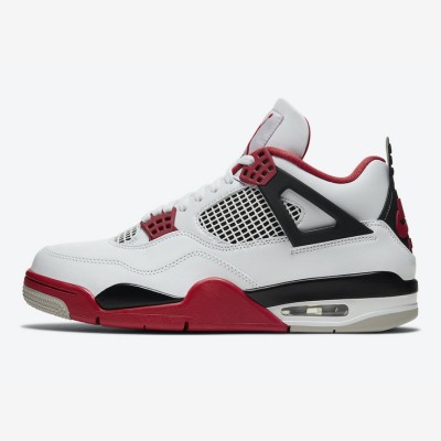 Women's Air Jordan 4 Retro 'Fire Red' DC7770-160 - Iconic White and Red Sneakers with Ultimate Comfort and Style