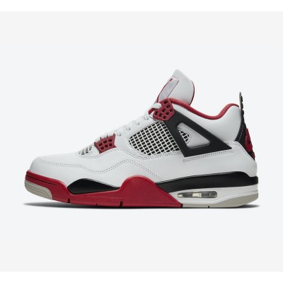 Women's Air Jordan 4 Retro 'Fire Red' DC7770-160 - Iconic White and Red Sneakers with Ultimate Comfort and Style