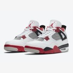 Air Jordan 4 Retro 'Fire Red' DC7770-160 Iconic White and Red Sneakers with Ultimate Comfort