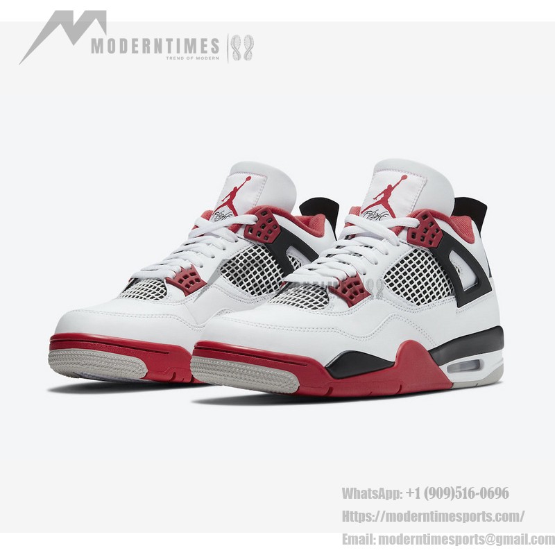 Air Jordan 4 Retro 'Fire Red' DC7770-160 Iconic White and Red Sneakers with Ultimate Comfort