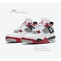 Women's Air Jordan 4 Retro 'Fire Red' DC7770-160 - Iconic White and Red Sneakers with Ultimate Comfort and Style