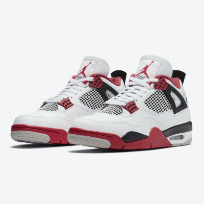 Women's Air Jordan 4 Retro 'Fire Red' DC7770-160 - Iconic White and Red Sneakers with Ultimate Comfort and Style