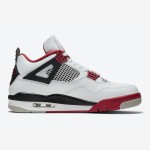 Air Jordan 4 Retro 'Fire Red' DC7770-160 Iconic White and Red Sneakers with Ultimate Comfort