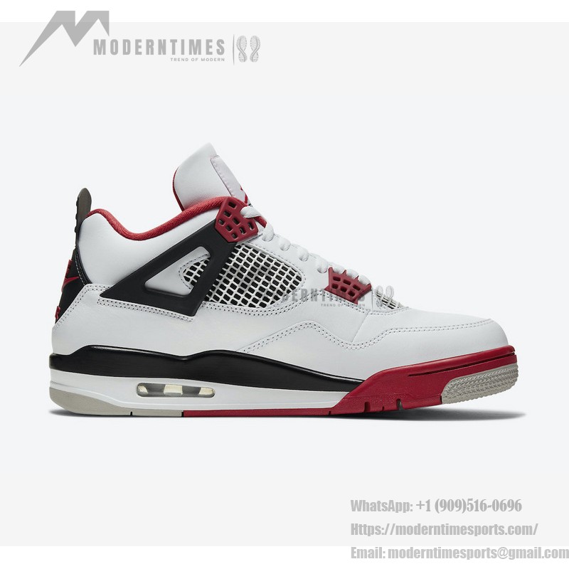 Air Jordan 4 Retro 'Fire Red' DC7770-160 Iconic White and Red Sneakers with Ultimate Comfort