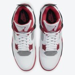 Air Jordan 4 Retro 'Fire Red' DC7770-160 Iconic White and Red Sneakers with Ultimate Comfort