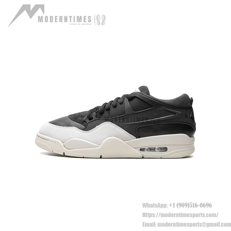 Air Jordan 4 RM "Black Sail" FQ7939-001 low-top sneakers in black and white