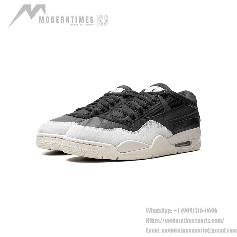 Air Jordan 4 RM "Black Sail" FQ7939-001 low-top sneakers in black and white