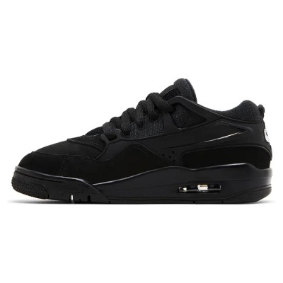 Air Jordan 4 RM GS "Black Cat" FQ7938-004 - All-Black Low-Top Trendy Sneakers, Minimalist, Durable, Versatile