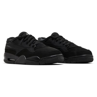 Air Jordan 4 RM GS "Black Cat" FQ7938-004 - All-Black Low-Top Trendy Sneakers, Minimalist, Durable, Versatile