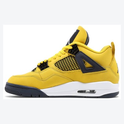 Air Jordan 4 Retro Lightning 2021 CT8527-700 Sneakers - Classic Yellow and Black Colorway, Iconic Design Reissued