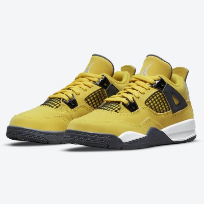 Air Jordan 4 Retro Lightning 2021 CT8527-700 Sneakers - Classic Yellow and Black Colorway, Iconic Design Reissued