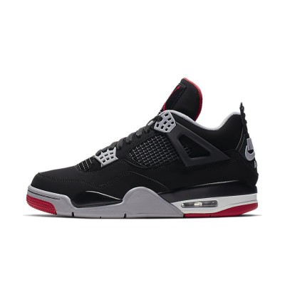 Air Jordan 4 Retro OG Bred 2019 308497-060 スニーカー - クラシックな黒と赤の配色、伝説のデザイン再現