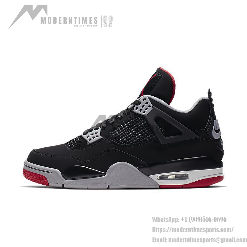 Air Jordan 4 Retro OG Bred 2019 308497-060 Sneakers - Classic Black and Red Design