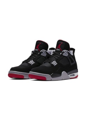 Air Jordan 4 Retro OG Bred 2019 308497-060 스니커즈 - 클래식 블랙과 레드 컬러웨이, 전설적인 디자인 재출시