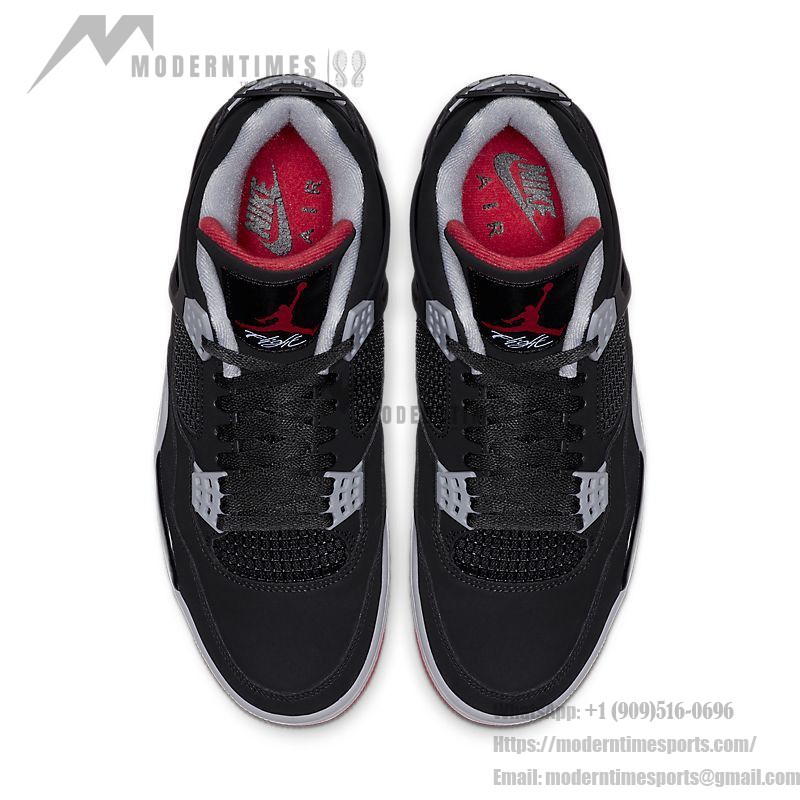 Air Jordan 4 Retro OG Bred 2019 308497-060 Sneakers - Classic Black and Red Design